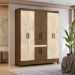 Guarda Roupa Casal 6P 165 cm Portugal Castanho Wood Avela Wood Moval 