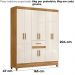 Guarda Roupa Casal 6P 165 cm Portugal Freijo Off White Moval