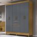 Guarda Roupa Casal 7 Portas 8970 Freijo Cinza Moval