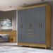Guarda Roupa Casal 7 Portas 8970 Freijo Cinza Moval