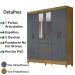 Guarda Roupa Casal 7 Portas Com Espelho 8970 Freijo Cinza Moval