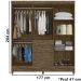 Guarda Roupa Casal 7 Portas Com Espelho 8973 Castanho Wood Moval