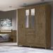 Guarda Roupa Casal 7 Portas Com Espelho 8973 Castanho Wood Moval