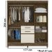 Guarda Roupa Casal 7 Portas Com Espelho 8973 Castanho Wood Off White Moval
