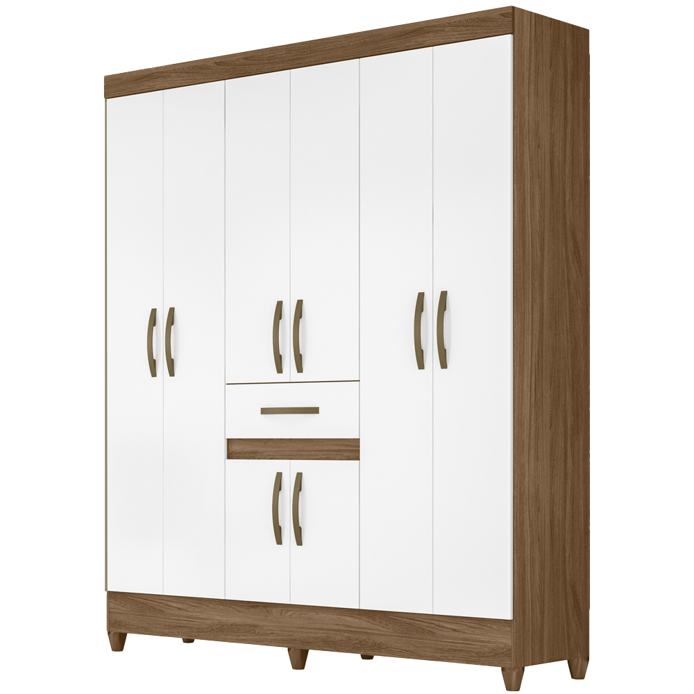 Guarda Roupa Casal 8 Portas 8350 Naturale Branco Moval