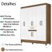 Guarda Roupa Casal 8 Portas 8350 Naturale Branco Moval
