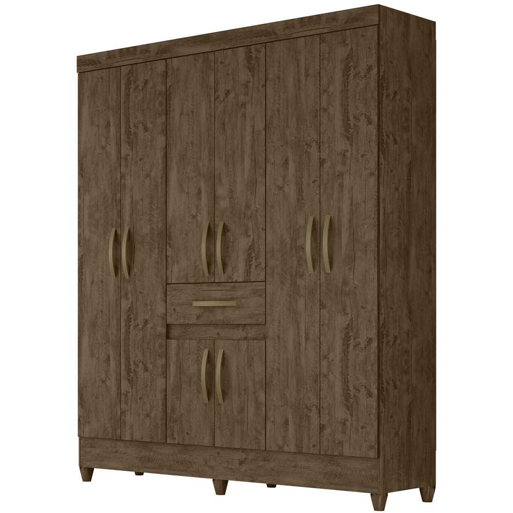 Guarda Roupa Casal 8 Portas 8353 Castanho Wood Moval