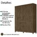 Guarda Roupa Casal 8 Portas 8353 Castanho Wood Moval