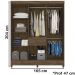 Guarda Roupa Casal 8 Portas 8353 Castanho Wood Moval