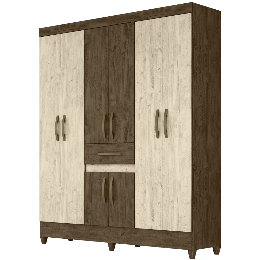 Guarda Roupa Casal 8 Portas 8358 Castanho Wood Avela Wood Moval