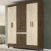 Guarda Roupa Casal 8 Portas 8358 Castanho Wood Avela Wood Moval