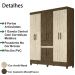 Guarda Roupa Casal 8 Portas 8358 Castanho Wood Avela Wood Moval