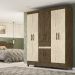 Guarda Roupa Casal 8 Portas 8358 Castanho Wood Avela Wood Moval