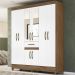 Guarda Roupa Casal 8 Portas Com Espelho 8350 Naturale Branco Moval