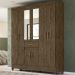 Guarda Roupa Casal 8 Portas Com Espelho 8353 Castanho Wood Moval