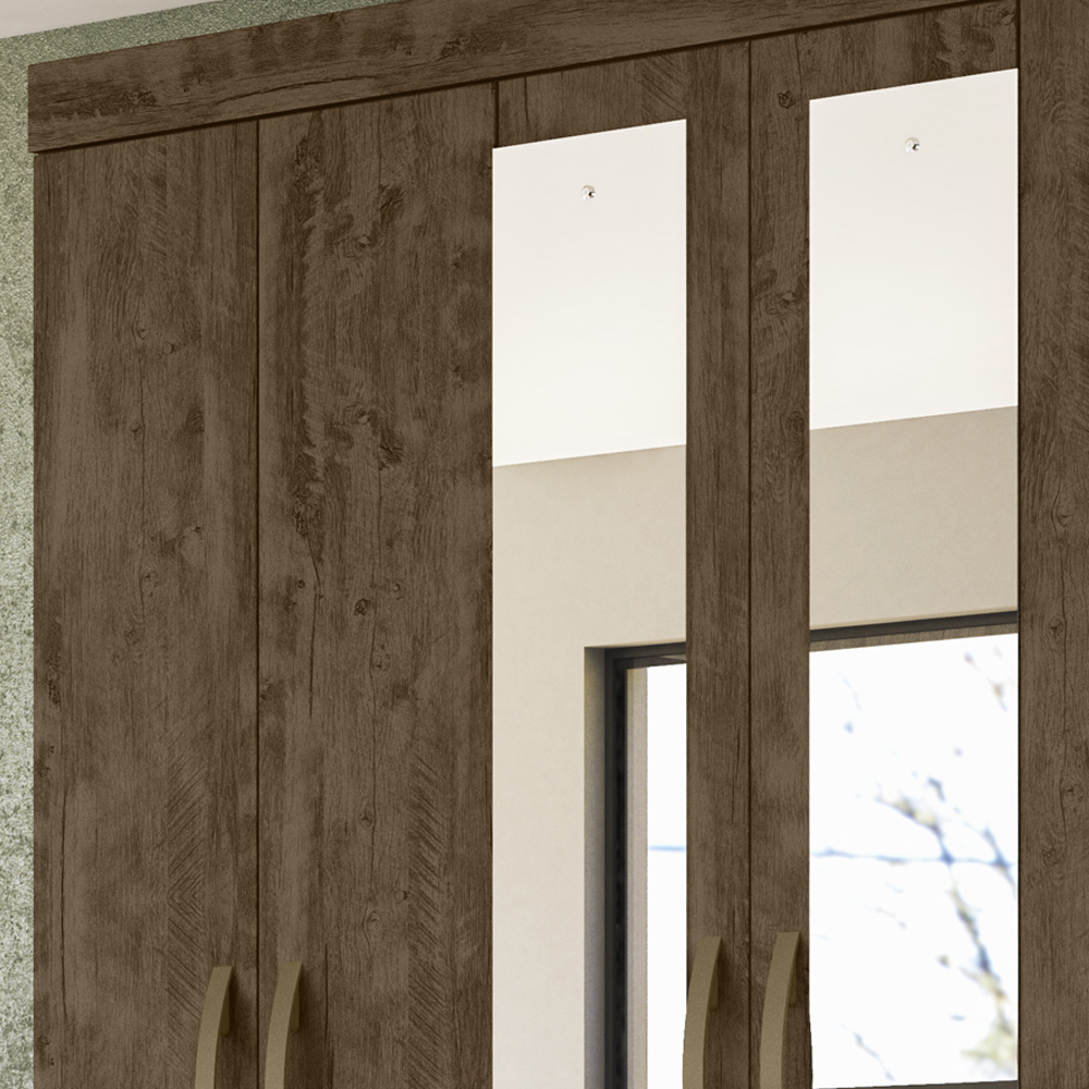 Guarda Roupa Casal 8 Portas Com Espelho 8353 Castanho Wood Moval