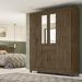 Guarda Roupa Casal 8 Portas Com Espelho 8353 Castanho Wood Moval