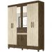 Guarda Roupa Casal 8 Portas Com Espelho 8358 Castanho Wood Avela Wood Moval