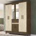 Guarda Roupa Casal 8 Portas Com Espelho 8358 Castanho Wood Avela Wood Moval