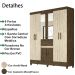 Guarda Roupa Casal 8 Portas Com Espelho 8358 Castanho Wood Avela Wood Moval