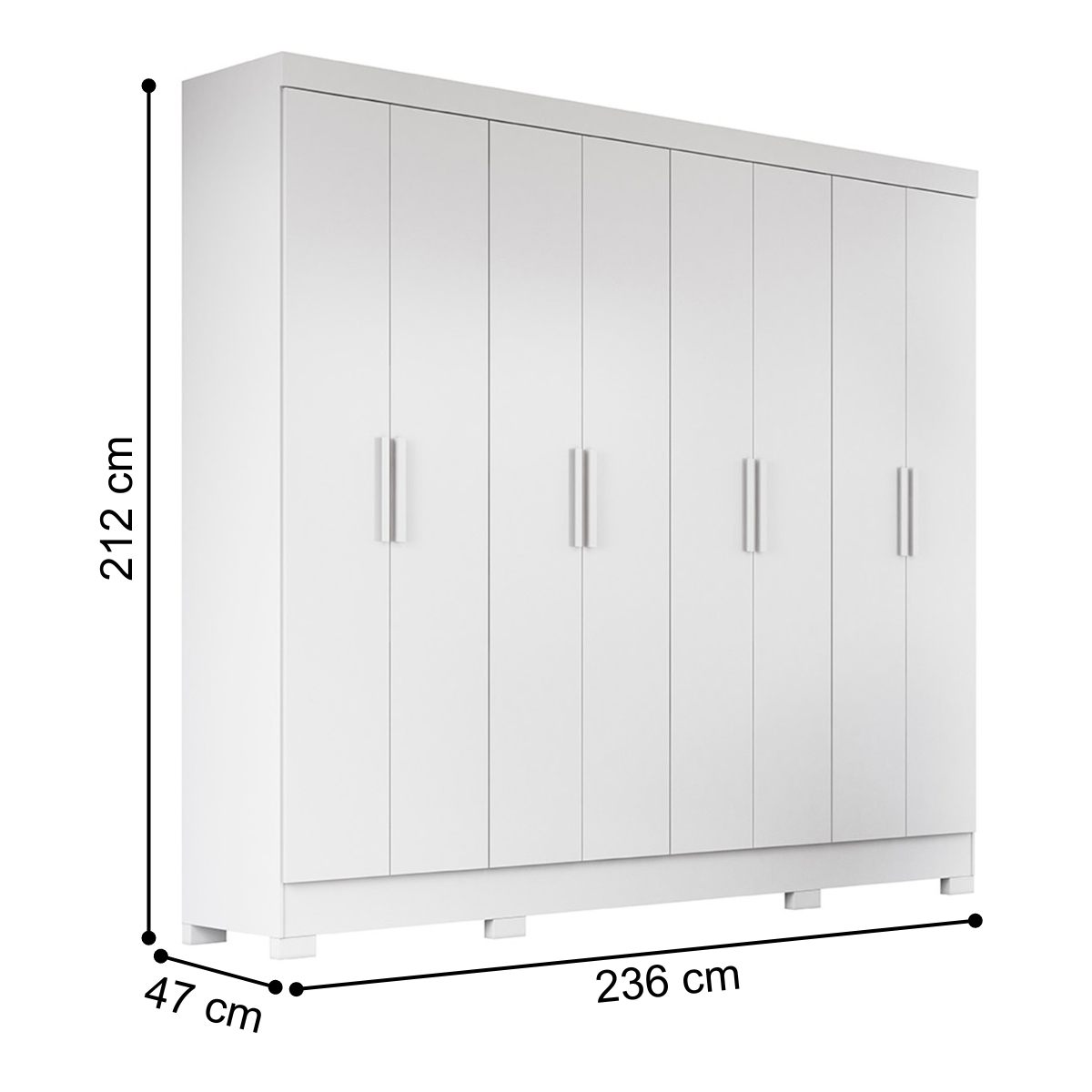 Guarda Roupa Casal 8 Portas Dammam Branco