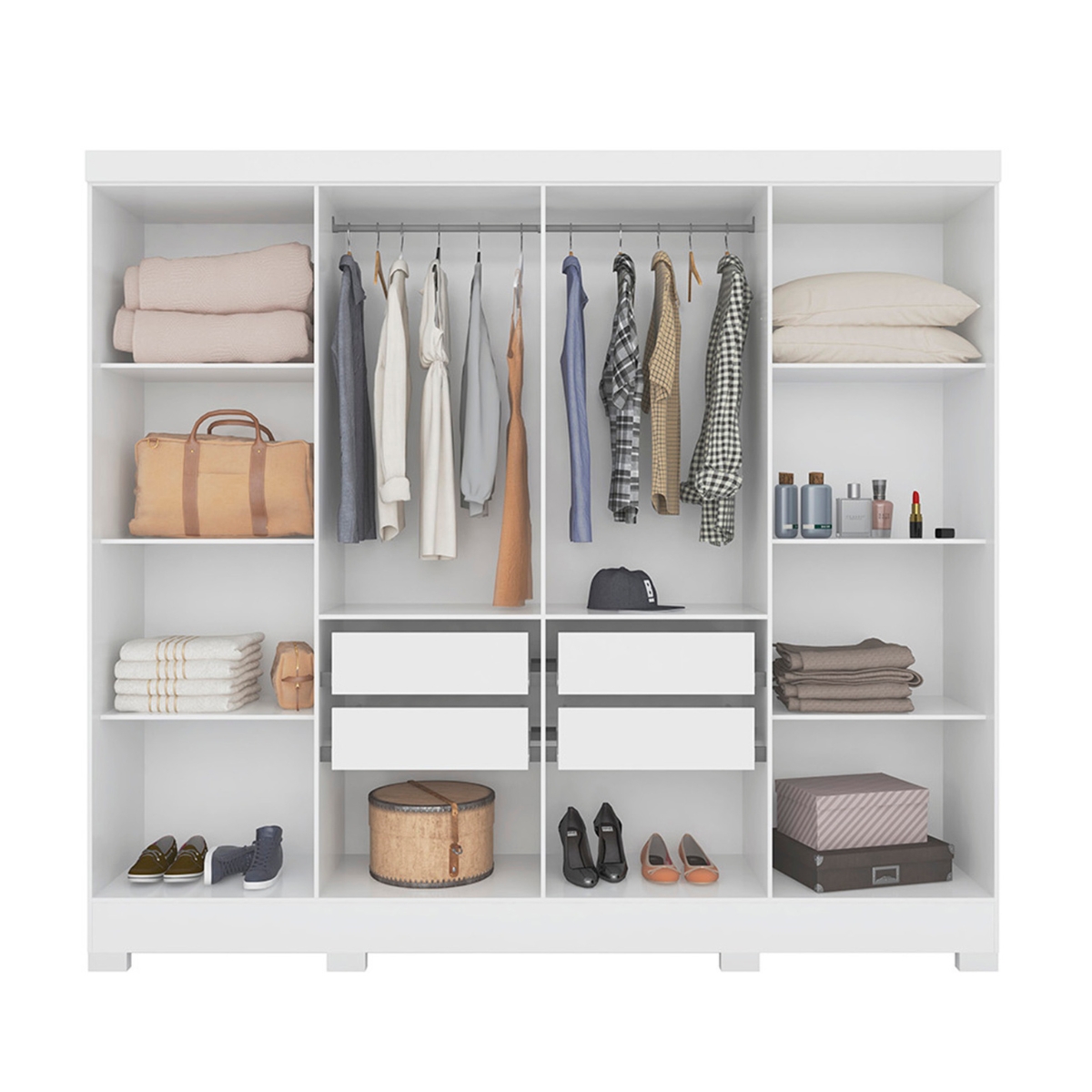 Guarda Roupa Casal 8 Portas Dammam Branco