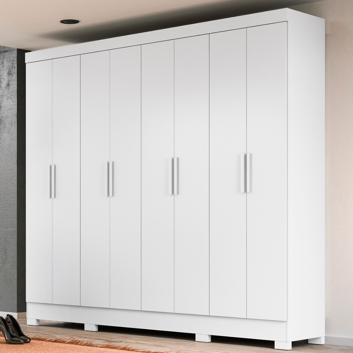 Guarda Roupa Casal 8 Portas Dammam Branco