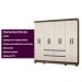 Guarda Roupa Casal 8 Portas com 4 gavetas Belem - Castanho Wood / Off White