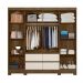 Guarda Roupa Casal 8 Portas com 4 gavetas Belem - Castanho Wood / Off White