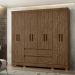 Guarda Roupa Casal 8 Portas com 4 gavetas Castanho Wood Belem - Moval