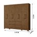 Guarda Roupa Casal 8 Portas com 4 gavetas Castanho Wood Belem - Moval