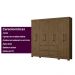 Guarda Roupa Casal 8 Portas com 4 gavetas Castanho Wood Belem - Moval