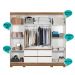 Guarda Roupa Casal 8 Portas com 4 gavetas Naturale / Branco Belem - Moval