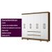 Guarda Roupa Casal 8 Portas com 4 gavetas Naturale / Branco Belem - Moval