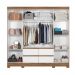 Guarda Roupa Casal 8 Portas com 4 gavetas Naturale / Branco Belem - Moval
