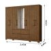 Guarda Roupa Casal 8 Portas com Espelho e 4 gavetas Belem - Castanho Wood