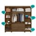 Guarda Roupa Casal 8 Portas com Espelho e 4 gavetas Belem - Castanho Wood