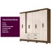 Guarda Roupa Casal 8 portas 4 gavetas Castanho Wood / Baunilha San Lorenzo Plus - Moval