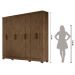 Guarda Roupa Casal 8 portas 4 gavetas Castanho Wood Diplomata - Moval