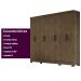 Guarda Roupa Casal 8 portas 4 gavetas Castanho Wood Diplomata - Moval