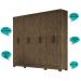 Guarda Roupa Casal 8 portas 4 gavetas Castanho Wood Diplomata - Moval