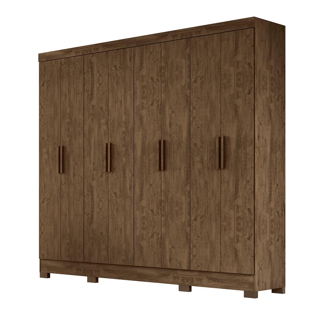 Guarda Roupa Casal 8 portas 4 gavetas Castanho Wood Diplomata - Moval