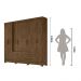 Guarda Roupa Casal 8 portas 4 gavetas Castanho Wood San Lorenzo Plus - Moval