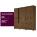 Guarda Roupa Casal 8 portas 4 gavetas Castanho Wood San Lorenzo Plus - Moval