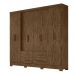 Guarda Roupa Casal 8 portas 4 gavetas Castanho Wood San Lorenzo Plus - Moval