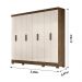 Guarda Roupa Casal 8 portas 4 gavetas Diplomata Castanho Wood / Baunilha Diplomata - Moval