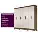 Guarda Roupa Casal 8 portas 4 gavetas Diplomata Castanho Wood / Baunilha Diplomata - Moval