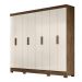 Guarda Roupa Casal 8 portas 4 gavetas Diplomata Castanho Wood / Baunilha Diplomata - Moval