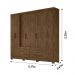 Guarda Roupa Casal 8 portas 4 gavetas San Lorenzo Plus - Castanho Wood