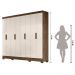 Guarda Roupa Casal 8 portas Diplomata - Castanho Wood / Baunilha